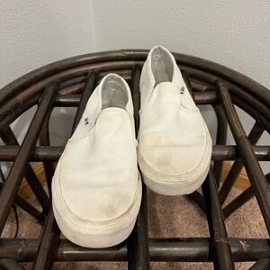 Vans Classic White Slip-On Sneakers Size 7
